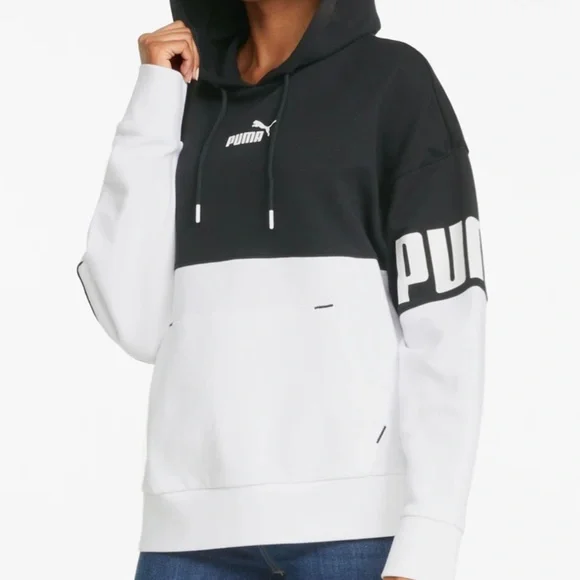 NWOT PUMA WOMENS POWER COLOR BLOCK HOODIE - Lavender & White  Large - Picture 11 of 12